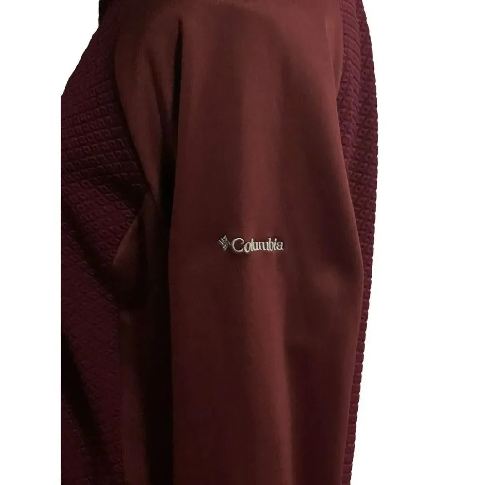 Columbia Maroon Athletic  Full Zip Jacket Zip Pocket Long‎ Sleeve Womens Large